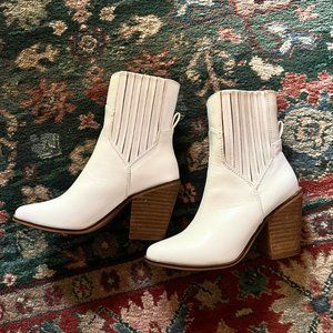 Vintage Havana White Mod Heeled Boots